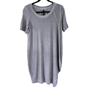 Gershon Bram Dress Womens S Khaki Olive Assymetric Balloon Hem SS Lagenlook Boho